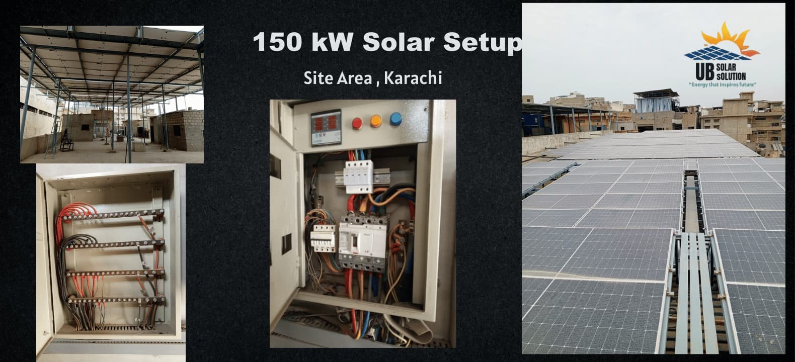 150kW hybrid solar system installed at a factory in Karachi